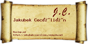 Jakubek Cecílián névjegykártya